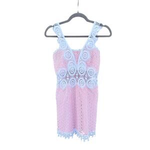 THEODORA Positano Italy Crochet Mini Dress Small S